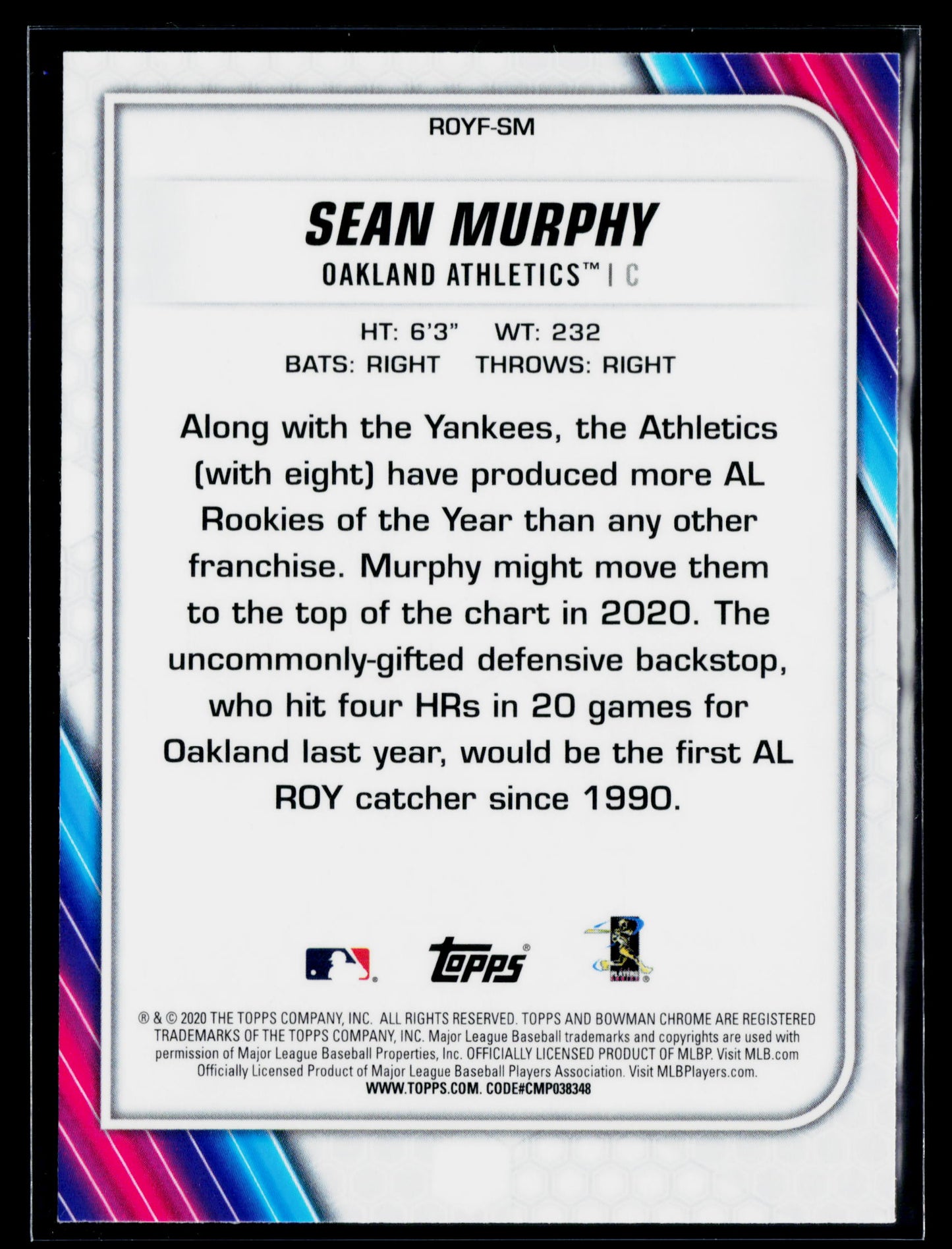 2020 Bowman Sean Murphy Chrome Rookie of the Year Favorites #ROYF-SM
