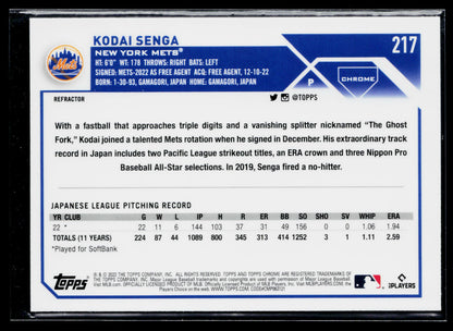 2023 Topps Chrome Kodai Senga Refractors #217