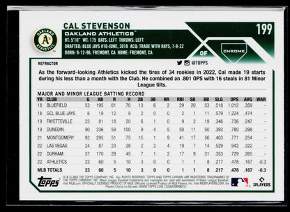 2023 Topps Chrome Cal Stevenson Refractors #199
