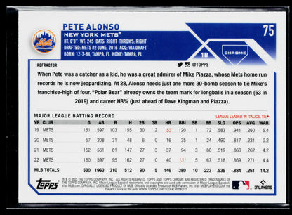 2023 Topps Chrome Pete Alonso Refractors #75