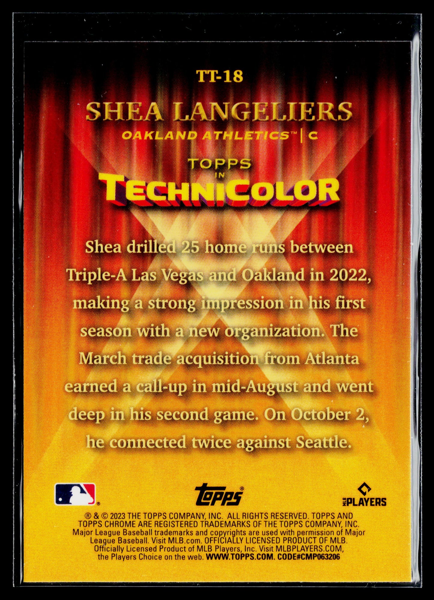 2023 Topps Chrome Shea Langeliers Topps in Technicolor #TT-18