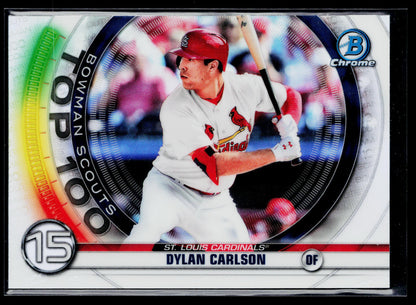 2020 Bowman Dylan Carlson Chrome Bowman Scouts Top 100 #BTP-15