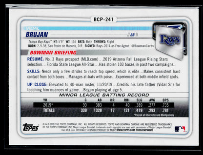 2020 Bowman Chrome Vidal Brujan Prospects Mojo Refractor #BCP-241