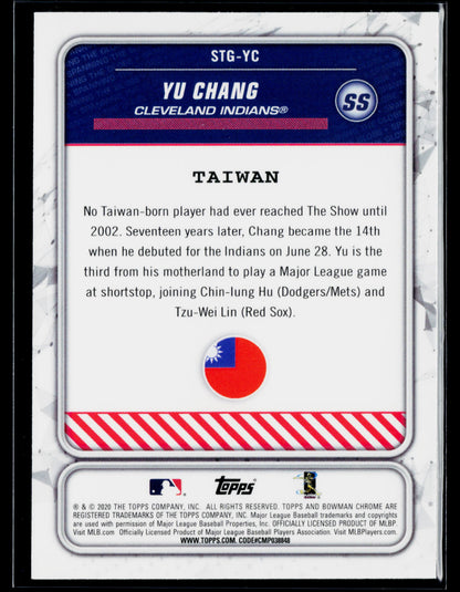 2020 Bowman Yu Chang Chrome Spanning the Globe Mojo Refractor #STG-YC