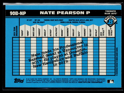 2020 Bowman Nate Pearson 1990 Bowman #90B-NP