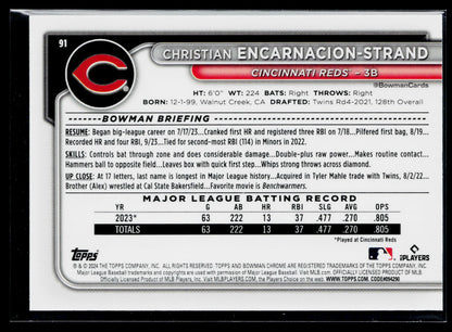 2024 Bowman Chrome Christian Encarnacion-Strand Rookie Mojo Refractors #91