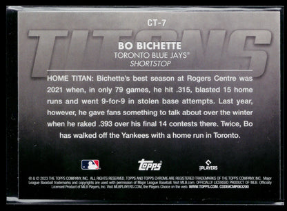 2023 Topps Chrome Bo Bichette Titans #CT-7