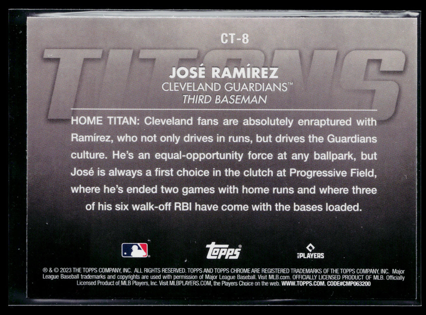 2023 Topps Chrome José Ramírez Titans #CT-8
