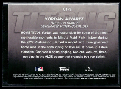 2023 Topps Chrome Yordan Alvarez Titans #CT-9