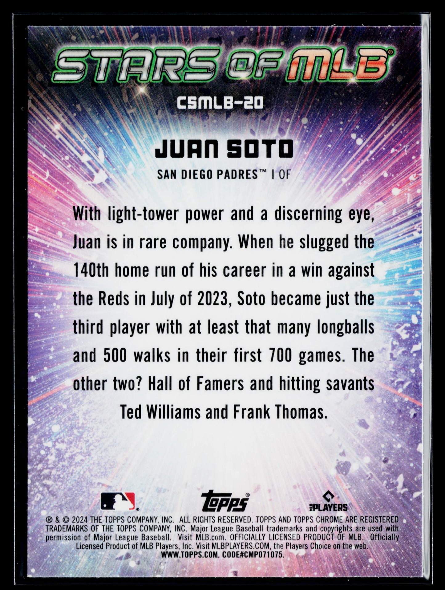 2024 Topps Juan Soto Stars of MLB Chrome #CSMLB-20