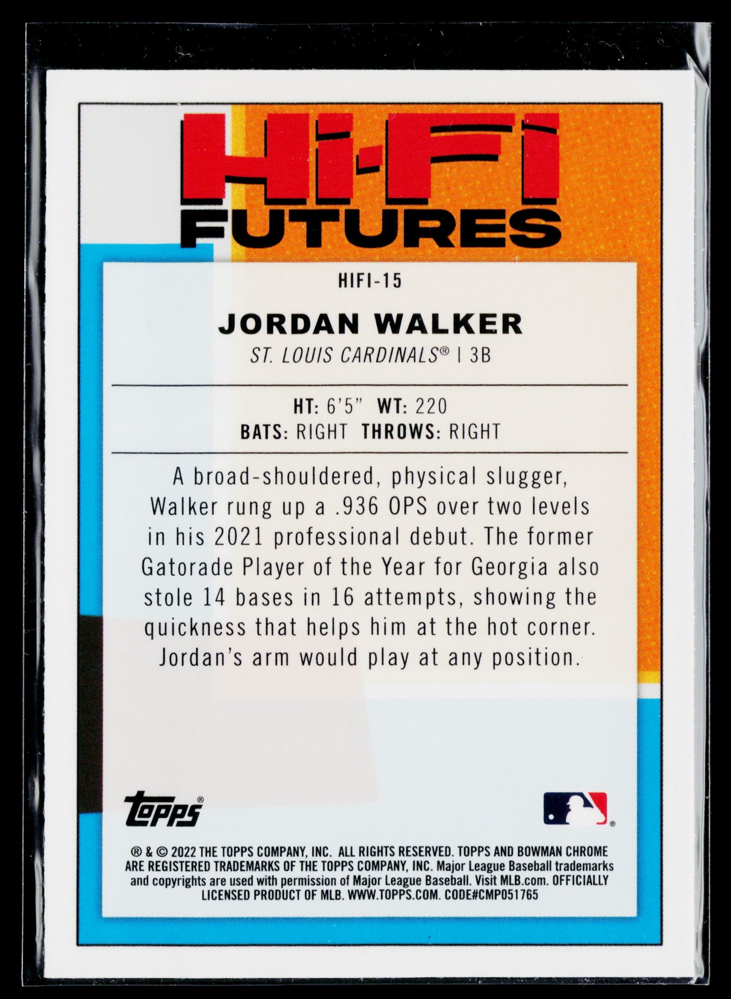 2022 Bowman Jordan Walker Hi-Fi Futures #HIFI-15