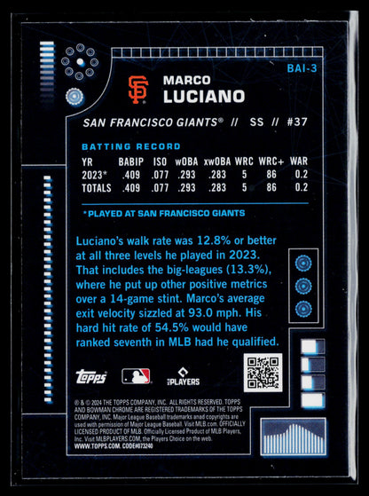 2024 Bowman Marco Luciano Bowman A.I. #BAI-3