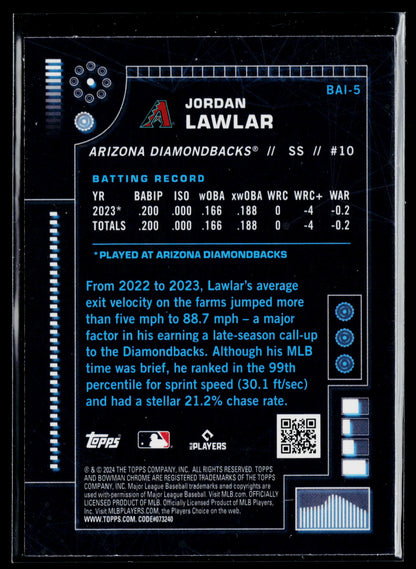 2024 Bowman Jordan Lawlar Bowman A.I. #BAI-5