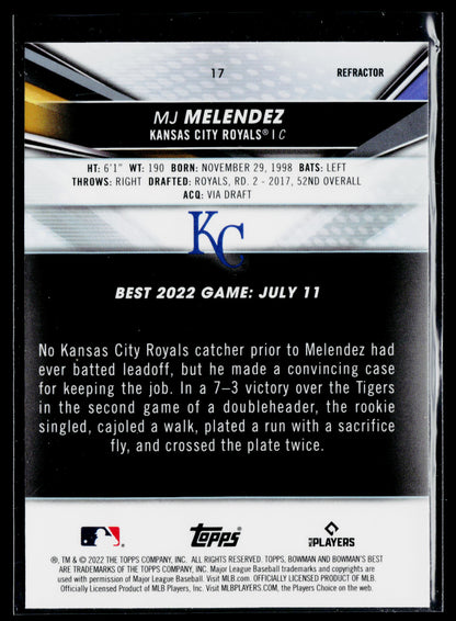 2022 Bowman's Best MJ Melendez Refractor #17