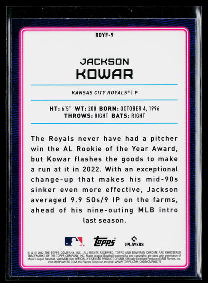 2022 Bowman Jackson Kowar Rookie of the Year Favorites #ROYF-9
