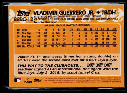 2023 Topps Chrome Vladimir Guerrero Jr. 1988 35th Anniversary #88BC-12