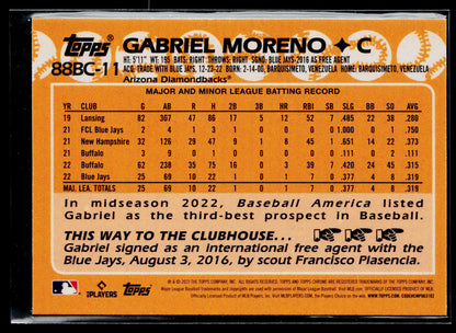 2023 Topps Chrome Gabriel Moreno 1988 35th Anniversary #88BC-11