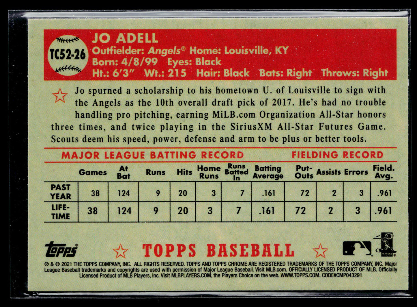 2021 Topps Jo Adell 1952 Topps Redux Chrome #TC52-26