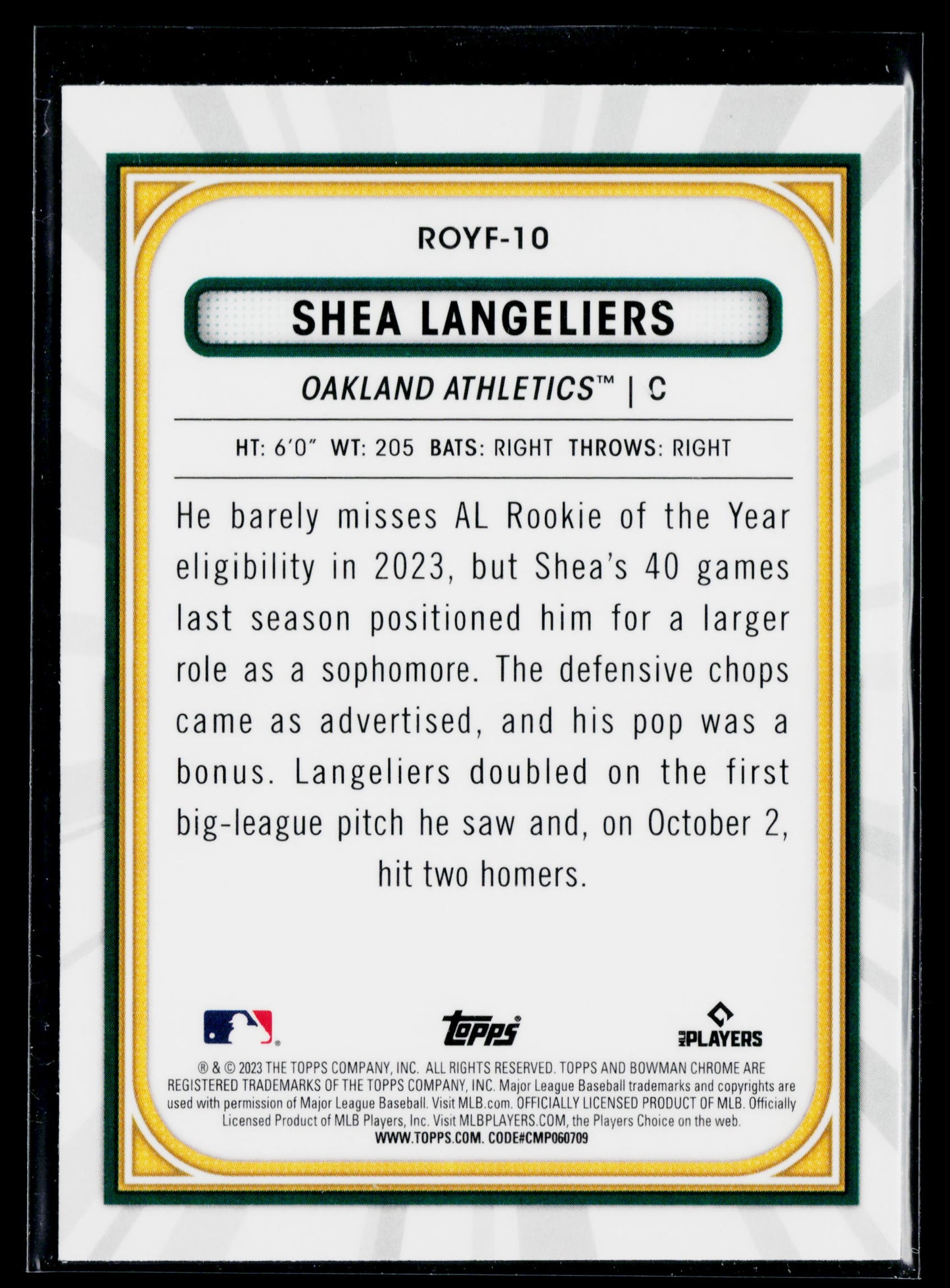 2023 Bowman Shea Langeliers Rookie of the Year Favorites #ROYF-10