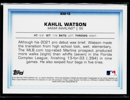 2022 Bowman Kahlil Watson Bowman in 3D #B3D-12