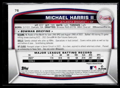 2023 Bowman Michael Harris II Rookie Mojo Refractors #76