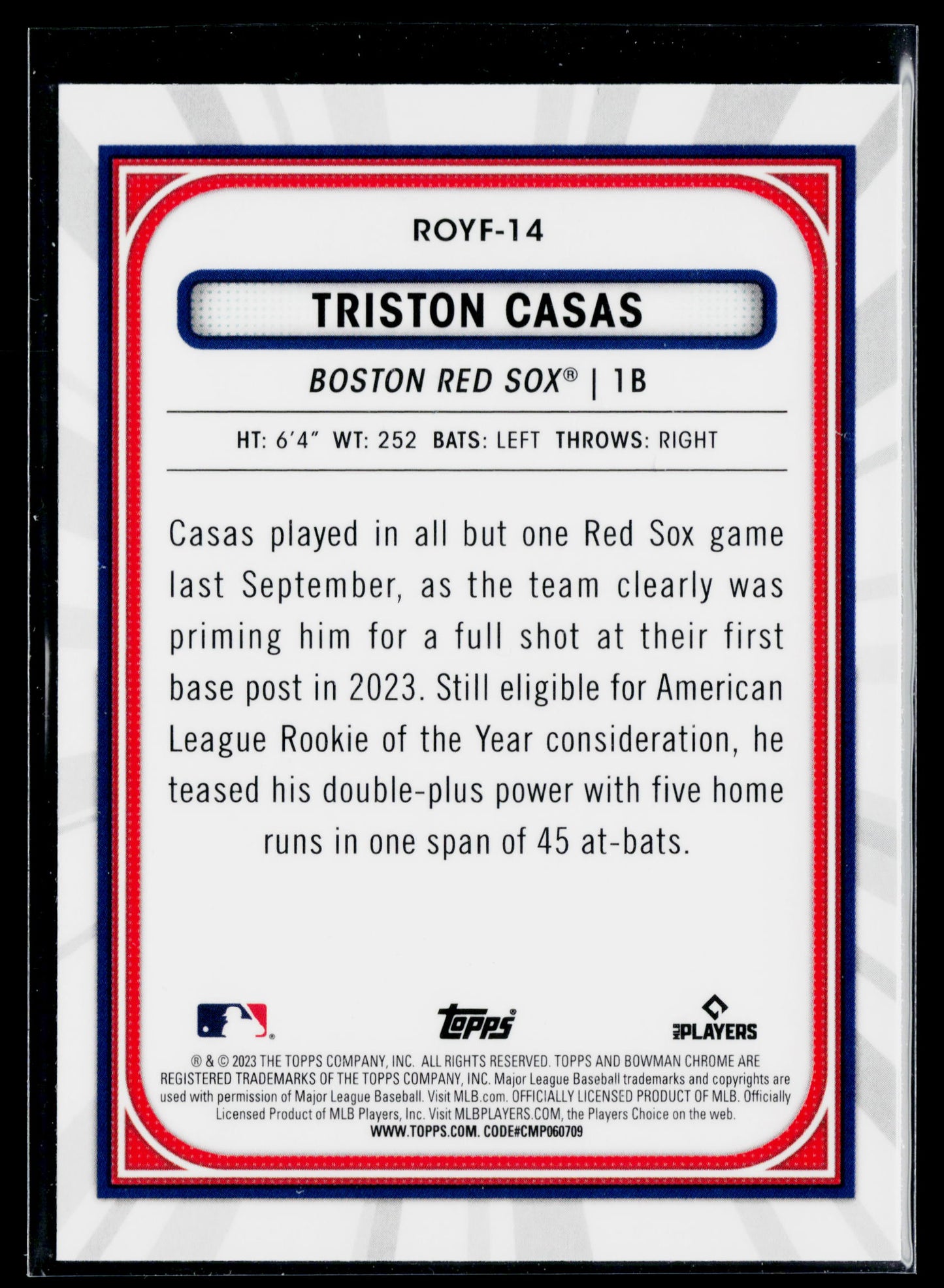 2023 Bowman Triston Casas Rookie of the Year Favorites #ROYF-14