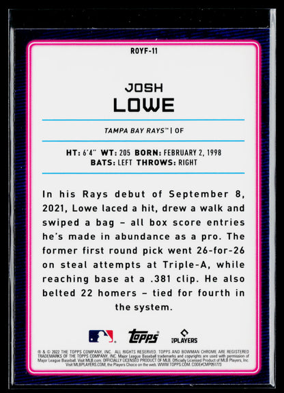 2022 Bowman Josh Lowe Rookie of the Year Favorite #ROYF-11