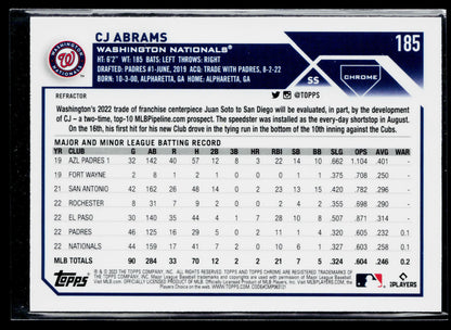 2023 Topps Chrome CJ Abrams Refractors #185
