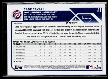 2023 Topps Chrome Cade Cavalli Refractors #61