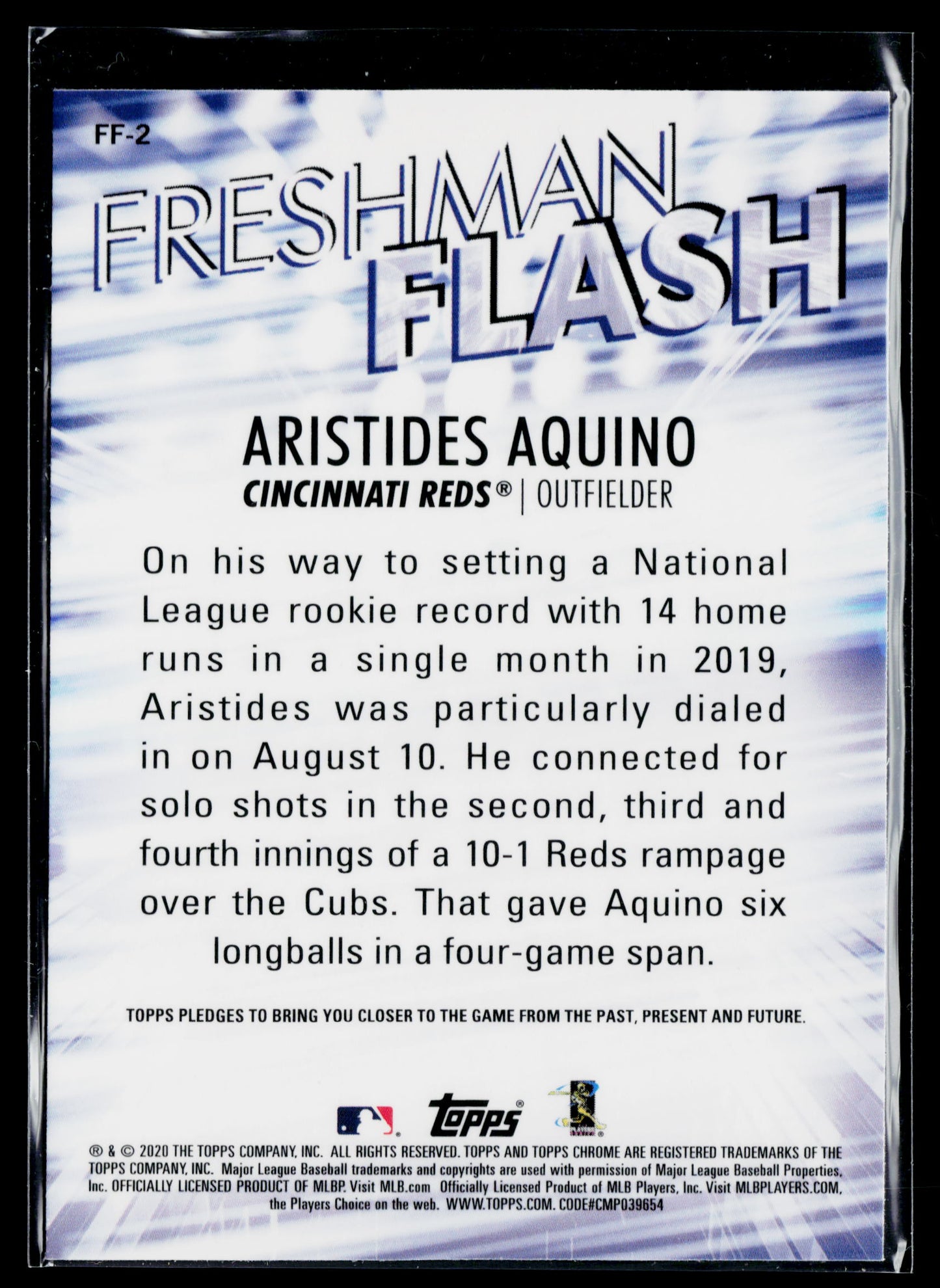 2020 Topps Chrome Aristides Aquino Freshman Flash #FF-2