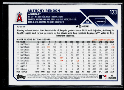 2023 Topps Chrome Anthony Rendon Refractors #123