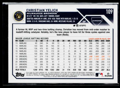 2023 Topps Chrome Christian Yelich Pink #109