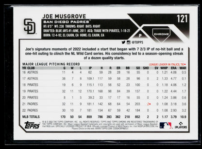 2023 Topps Chrome Joe Musgrove Prism Refractors #121