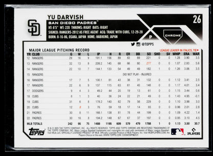 2023 Topps Chrome Yu Darvish Sepia #26