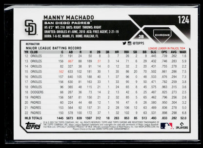 2023 Topps Chrome Manny Machado Refractors #124