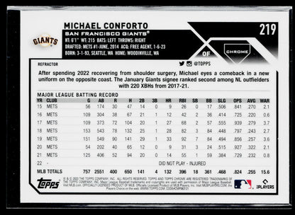 2023 Topps Chrome Michael Conforto Refractors #219