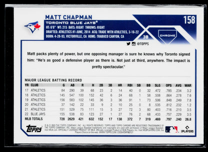 2023 Topps Chrome Matt Chapman X-Fractors #158