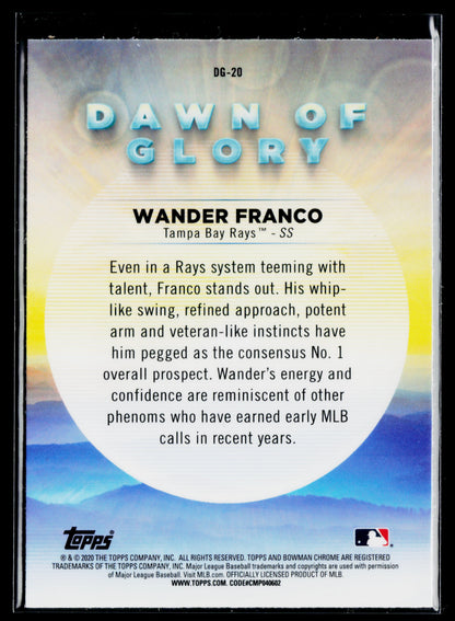 2020 Bowman Chrome Wander Franco Dawn of Glory Mojo Refractor #DG-20