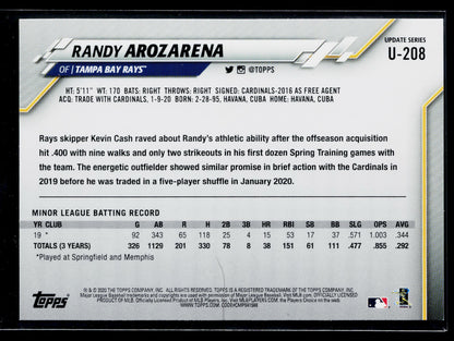 2020 Topps Update Randy Arozarena Rookie #U-208