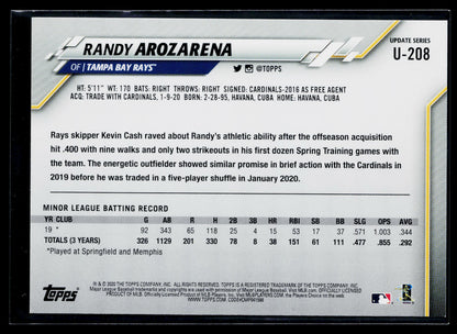 2020 Topps Update Randy Arozarena Rookie #U-208