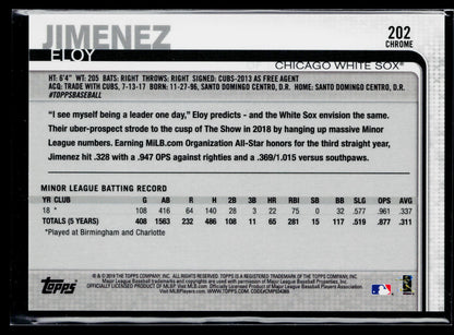 2019 Topps Chrome Eloy Jimenez Rookie #202