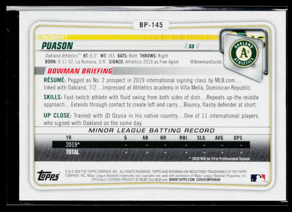 2020 Bowman Robert Puason Prospects #BP-145