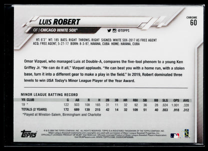 2020 Topps Chrome Luis Robert Rookie #60