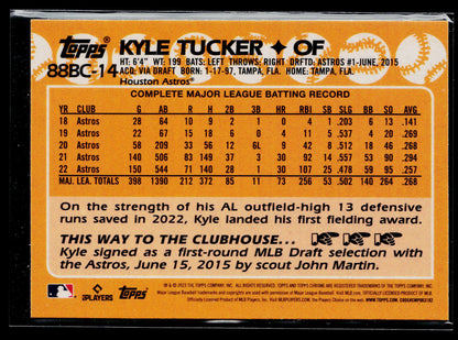 2023 Topps Chrome Kyle Tucker 1988 Topps Baseball 35th Anniversary #88BC-14