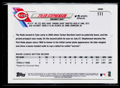 2021 Topps Chrome Tyler Stephenson Rookie Refractor #111