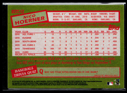 2020 Topps Chrome Nico Hoerner 1985 Topps Baseball #85TC-12