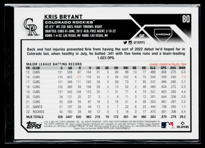 2023 Topps Chrome Kris Bryant Pink #80