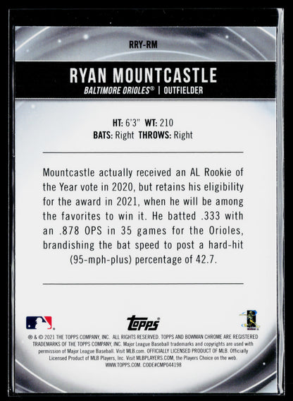 2021 Bowman Ryan Mountcastle Chrome Rookie of the Year Favorites #RRY-RM