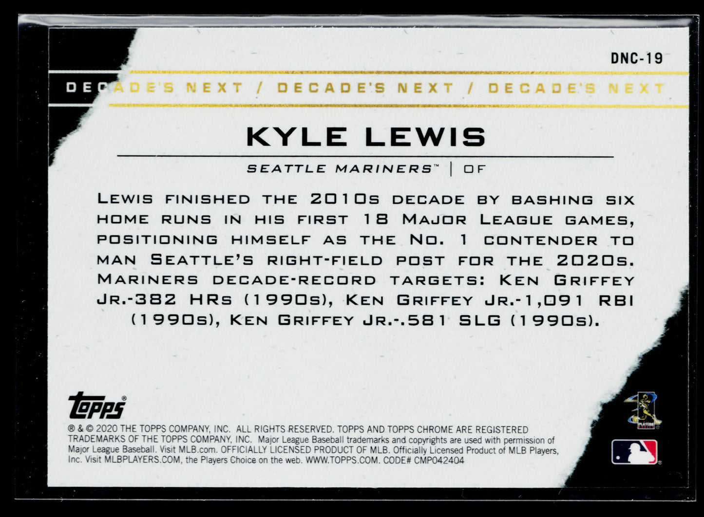 2020 Topps Chrome Update Kyle Lewis Decade's Next #DNC-19
