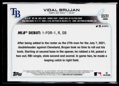 2022 Topps Chrome Update Vidal Brujan Purple #USC91